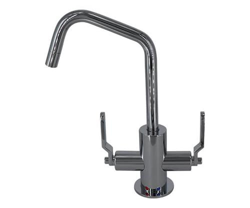 Mountain Plumbing - Hot & Cold Water Faucet with Contemporary Round Body & Industrial Lever Handles (120° Spout)