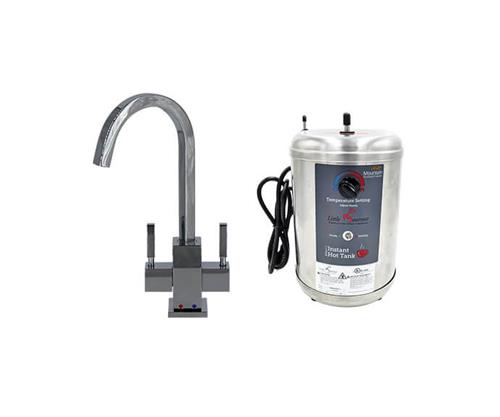 Mountain Plumbing - Hot & Cold Water Faucet with Contemporary Square Body & Little Gourmet® Premium Hot Water Tank