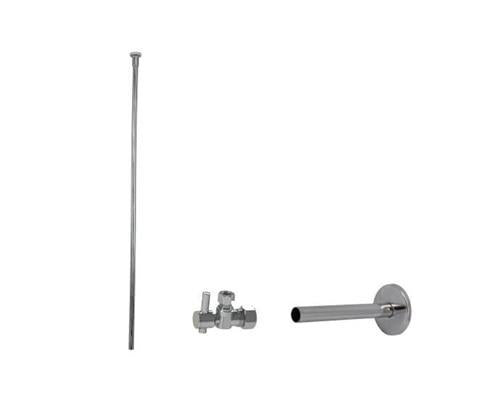Mountain Plumbing - Toilet Supply Kit - Mini Lever Handle with 1/4 Turn Ball Valve (MT521-NL) - Angle, Cover Tube, Flat Head Riser