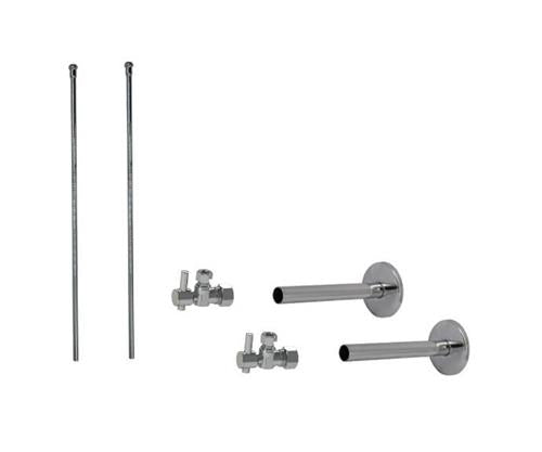 Mountain Plumbing - Lavatory Supply Kit - Mini Lever Handle with 1/4 Turn Ball Valve (MT521-NL) - Angle, Cover Tubes, No Trap