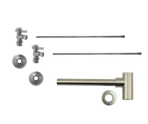 Mountain Plumbing - Lavatory Supply Kit - Mini Lever Handle with 1/4 Turn Ball Valve (MT521-NL) - Angle, Round Bottle Trap