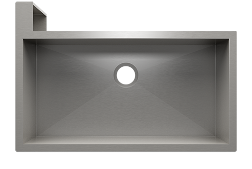 Julien - SocialCorner sink undermount flat aprons left corner, single 35X18X10