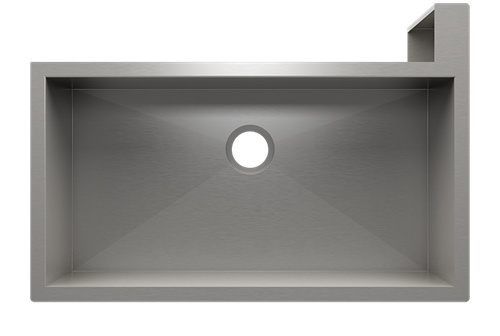 Julien - SocialCorner sink undermount flat aprons right corner, single 35X18X10