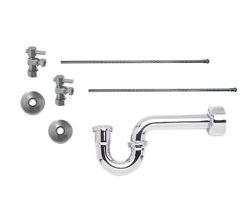 Mountain Plumbing - Lavatory Supply Kit - Mini Lever Handle with 1/4 Turn Ball Valve (MT521-NL) - Angle, P-Trap 1-1/2 Inch