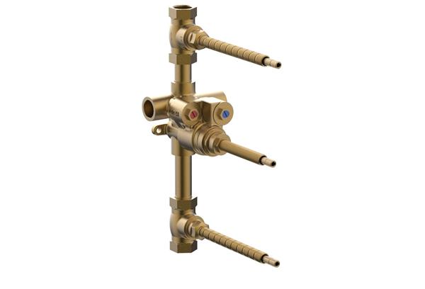 Phylrich - 3/4 Inch Thermostatic Valve with Two 3/4 Inch Volume Controls