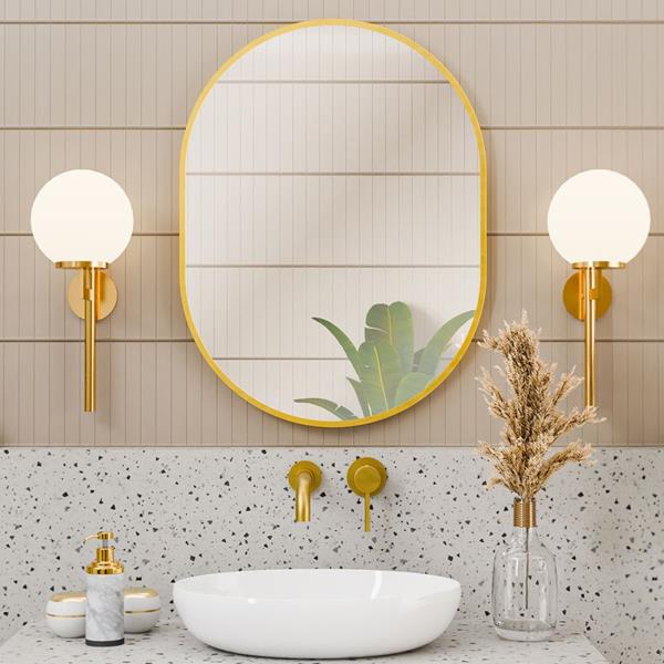 Maidstone - Eria 24 by 32 Inch Framed Oval Hanging Mirror