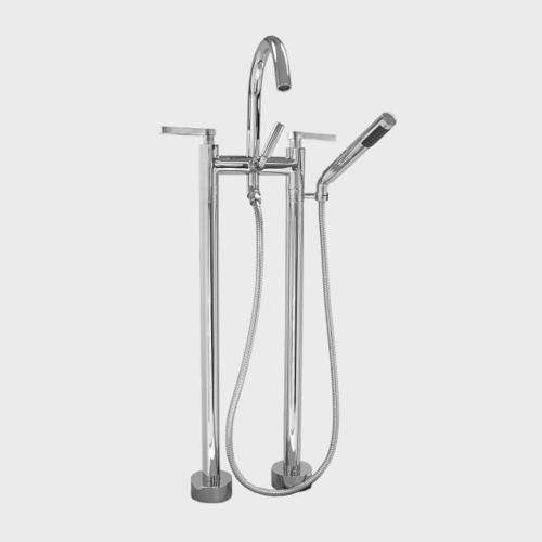 Sigma - Two-Hole Contemporary Floormount Tub Filler Trim Stella