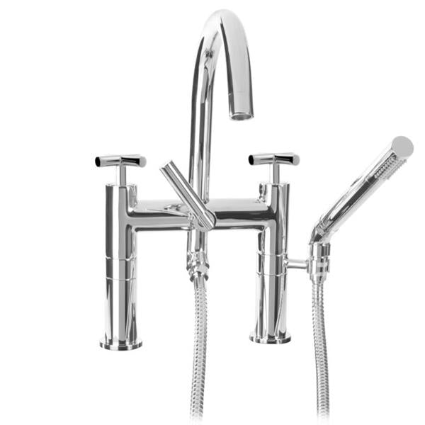 Sigma - Contemporary Deckmount Tub Filler With Handshower Nova II