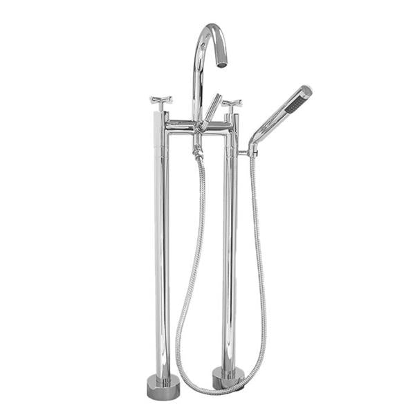 Sigma - Two-Hole Contemporary Floormount Tub Filler Trim Nova II