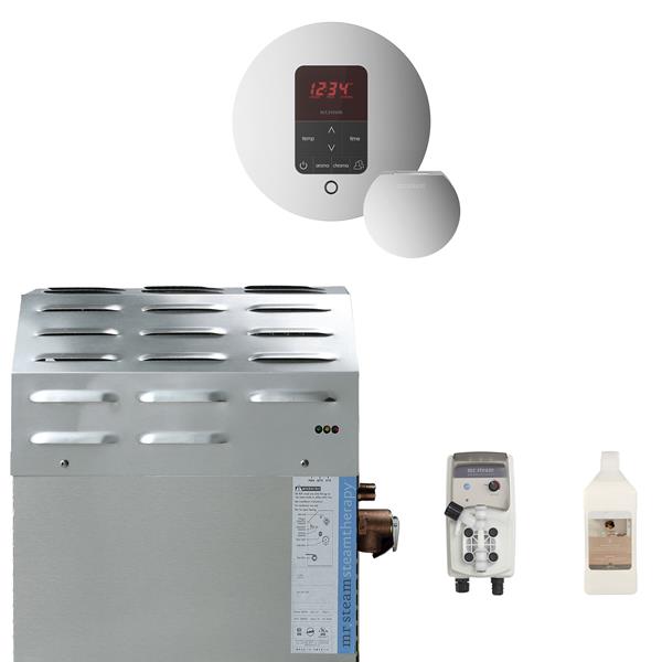 Mr. Steam - Super (Itempoplus) 12 Kw (12000 W) Steam Shower Generator Package With Itempoplus Control In Round Polished Chrome