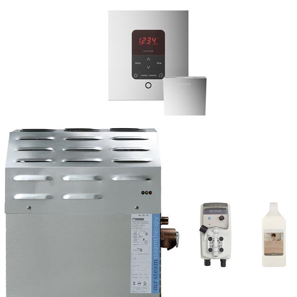 Mr. Steam - Super (Itempoplus) 10 Kw (10000 W) Steam Shower Generator Package With Itempoplus Control In Square Polished Chrome