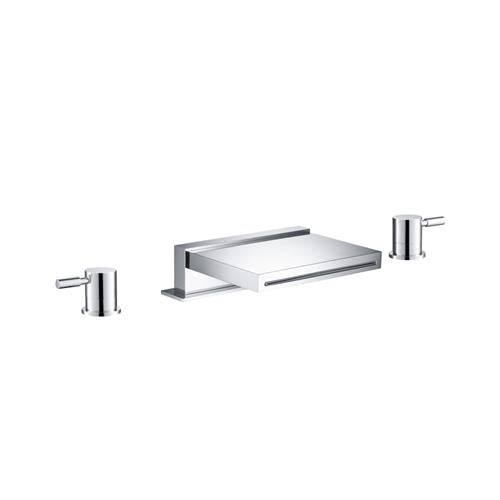 Flusso - 3 Hole Deck Mount Cascade / Sheet Flow Roman Tub Faucet