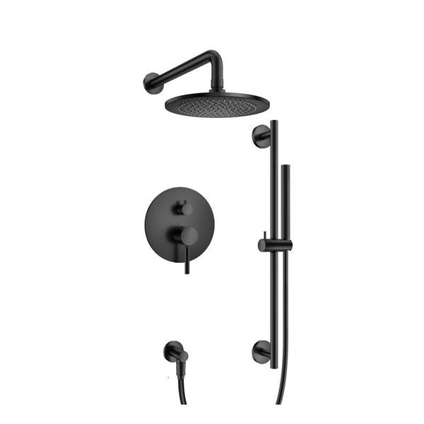 Flusso - Two Output Shower Set With Shower Head, Hand Held And Slide Bar
