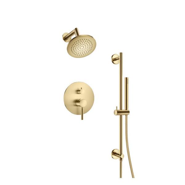 Flusso - Two Output Shower Set With Shower Head, Hand Held And Slide Bar