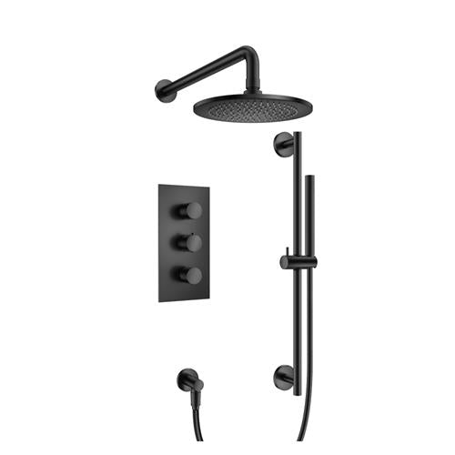 Flusso - Two Output Shower Set With Shower Head, Hand Held And Slide Bar