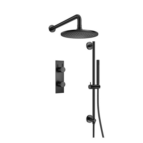 Flusso - Two Output Shower Set With Shower Head, Hand Held And Slide Bar