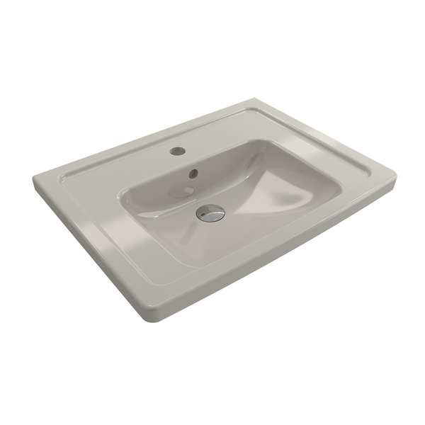 Bocchi - Taormina Wall-Mounted Sink Basin Fireclay 26.25 in. 1-Hole with Overflow