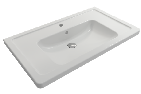 Bocchi - Taormina Wall-Mounted Sink Basin Fireclay33.75 inch with Overflow