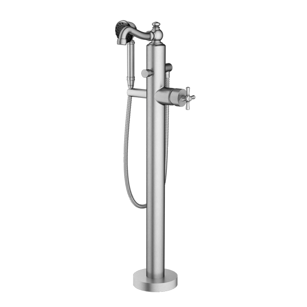 Santec - Lyra Trim - Floor Mount Tub Filler With Hand Shower