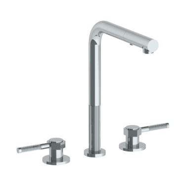 Watermark - Sutton Deck Mounted 3 Hole Square Top Kitchen Faucet with Pull Out Spray
