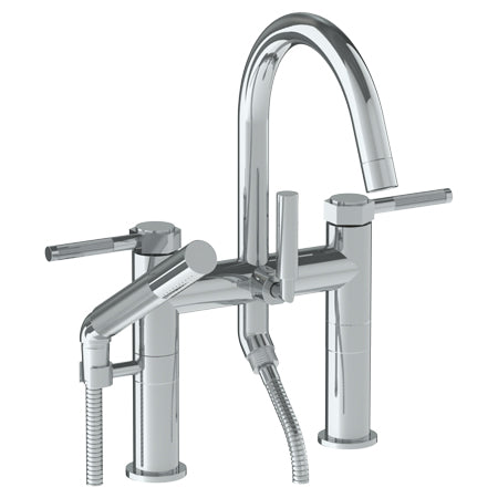 Watermark - Sutton Deck Mounted Exposed Gooseneck Bath Set With Hand Shower