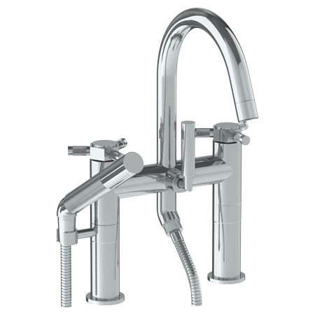 Watermark - Sutton Deck Mounted Exposed Gooseneck Bath Set With Hand Shower