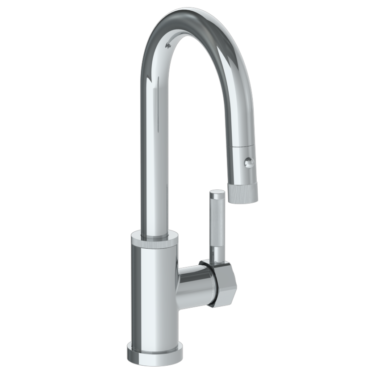 Watermark - Sutton Deck Mounted 1 Hole Gooseneck Prep Faucet with Pull Down Spray