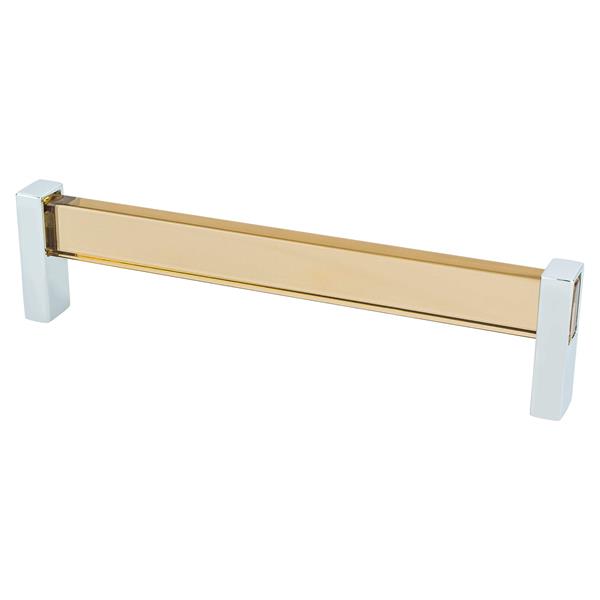 Berenson - Prism 160mm CC Brown Acrylic and Polished Chrome Pull