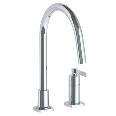 Watermark - H-Line Deck Mounted 2 Hole Gooseneck Kitchen Faucet