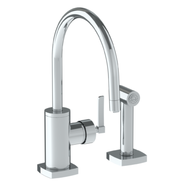 Watermark - H-Line Deck Mounted 2 Hole Kitchen Set - Includes Side Spray. Mixing Valve