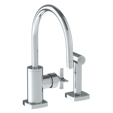 Watermark - H-Line Deck Mounted 2 Hole Kitchen Set - Includes Side Spray. Mixing Valve