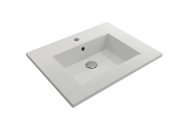Bocchi - Ravenna Wall-Mounted Sink Fireclay 24.5 inch with Overflow
