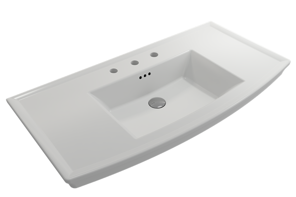 Bocchi - Lavita Wall-Mounted Console Sink Fireclay 40 inch with Overflow