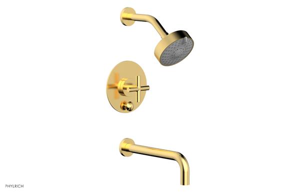 Phylrich - Transition Pressure Balance Tub & Shower Set 10 Inch Spout - Cross Handle
