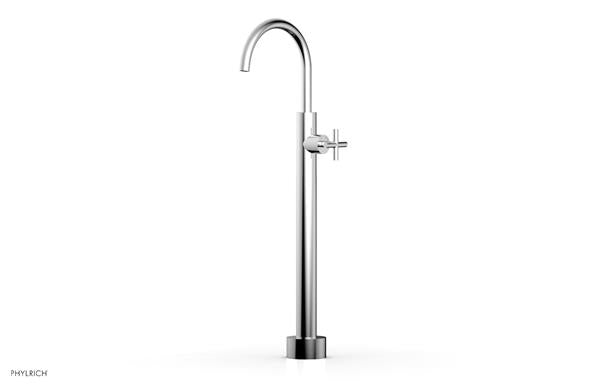 Phylrich - Transition Low Floor Mounted Tub Filler - Cross Handle