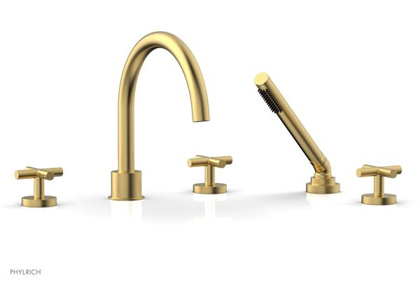Phylrich - Transition Deck Tub Set with Hand Shower - Cross Handles