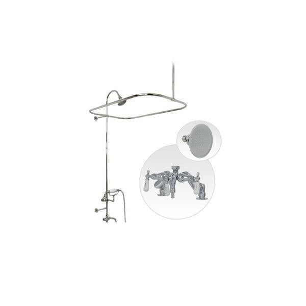 Maidstone - Deck Mount Shower Kit with Down Spout Faucet - Watering Can Shower Head