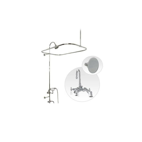 Maidstone - Deck Mount Shower Kit with Gooseneck Faucet - Watering Can Shower Head