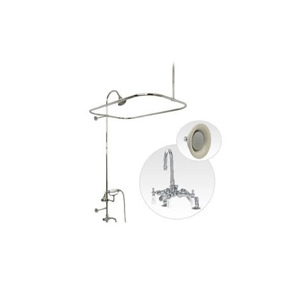 Maidstone - Deck Mount Shower Kit with Gooseneck Faucet - Sunflower Shower Head