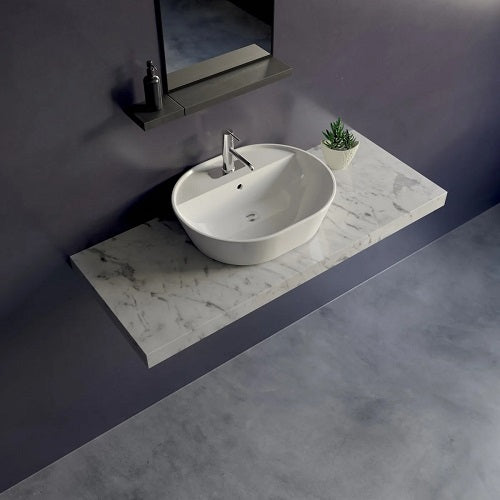 Cheviot - Geo 2 22 Inch Vessel Sink White Single Hole Drilling - White