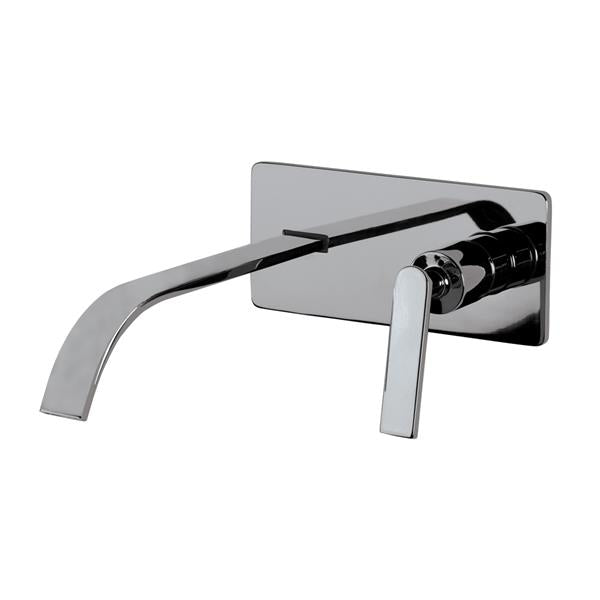 Lacava - Arch Trim - Wall-Mount Two-Hole Faucet With One Lever Handle On The Right, With Backplate