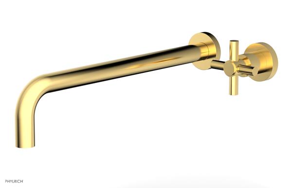 Phylrich - Basic 14 Inch Single Handle Wall Lavatory Set - Tubular Cross Handle