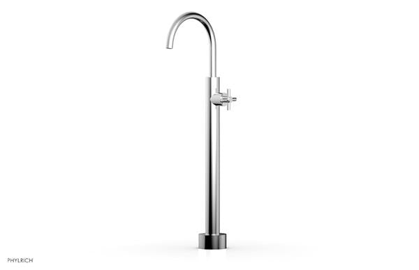 Phylrich - Basic Low Floor Mount Tub Filler - Cross Handle