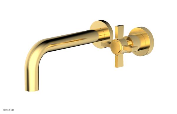 Phylrich - Basic 7-1/2 Inch Single Handle Wall Lavatory Set - Cross Blade Handles