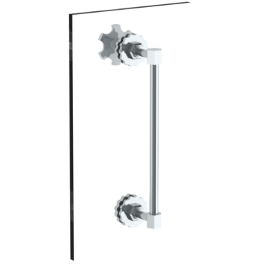 Watermark - James 12 Inch shower door pull with knob/ glass mount towel bar with hook
