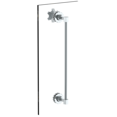 Watermark - James 18 Inch shower door pull with knob/ glass mount towel bar with hook