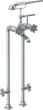 Watermark - James Floor Standing Bath Set with Hand Shower and Shut-Off Valves