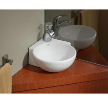 Cheviot - Corner Vessel/Wall-Mount Sink, White, Single Hole Drilling