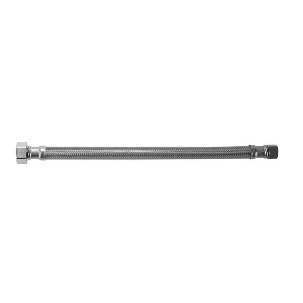 Jaclo - JACLOFLEX™ Clear Stainless Steel Flexible Braided 3/8 Inch O.D. x 1/2 Inch IPS - 30 Inch Faucet Supply Line with Metal Nut