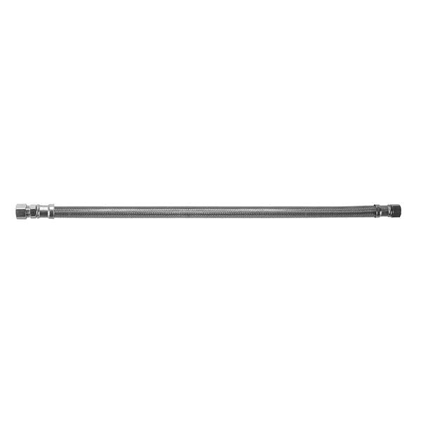 Jaclo - JACLOFLEX™ Clear Stainless Steel Braided 3/8 Inch O.D. x 3/8 Inch O.D. Male 20 Inch Extension Supply Line